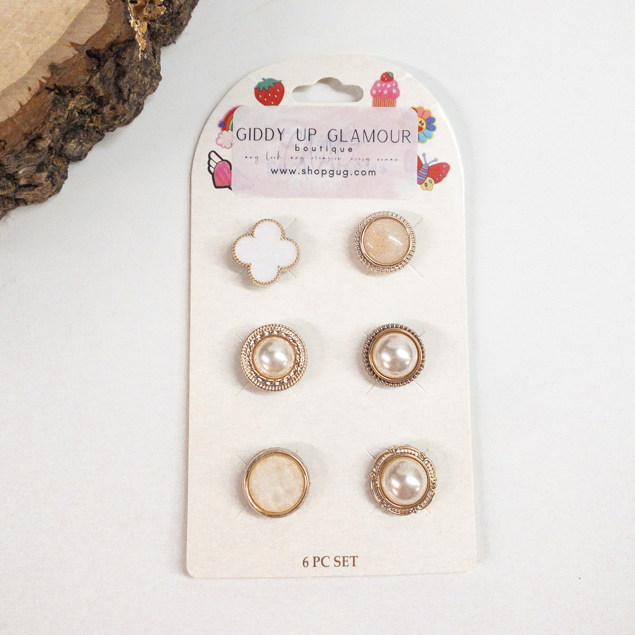 Buy 3 for $10 | Set of Six | Pearl Croc Clips - Giddy Up Glamour Boutique