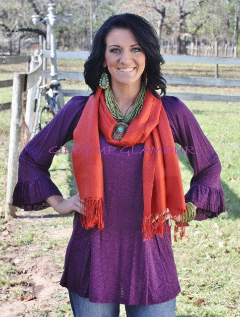 Solid Rust Scarf - Giddy Up Glamour Boutique
