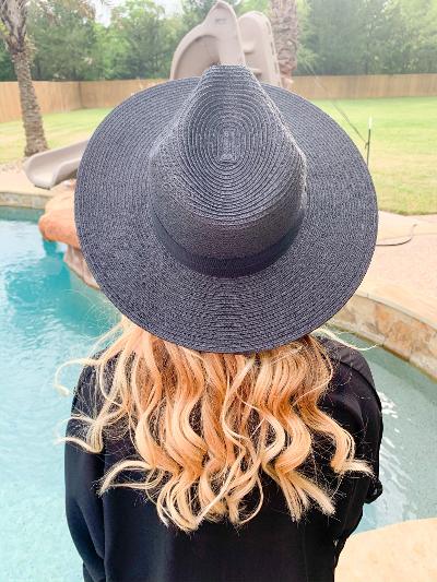 Throwing Shade Wide Brim Hat in Black - Giddy Up Glamour Boutique