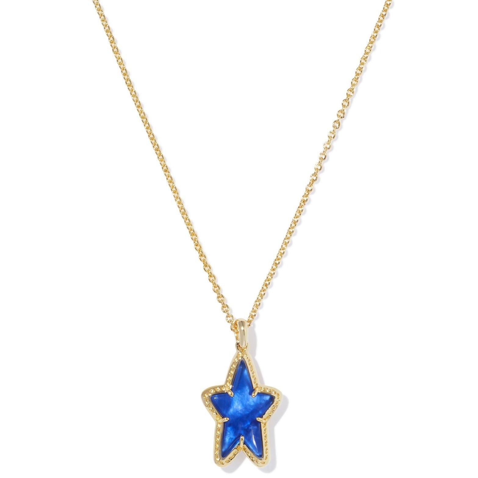 Kendra Scott | Ada Gold Star Short Pendant Necklace in Cobalt Blue Illusion - Giddy Up Glamour Boutique