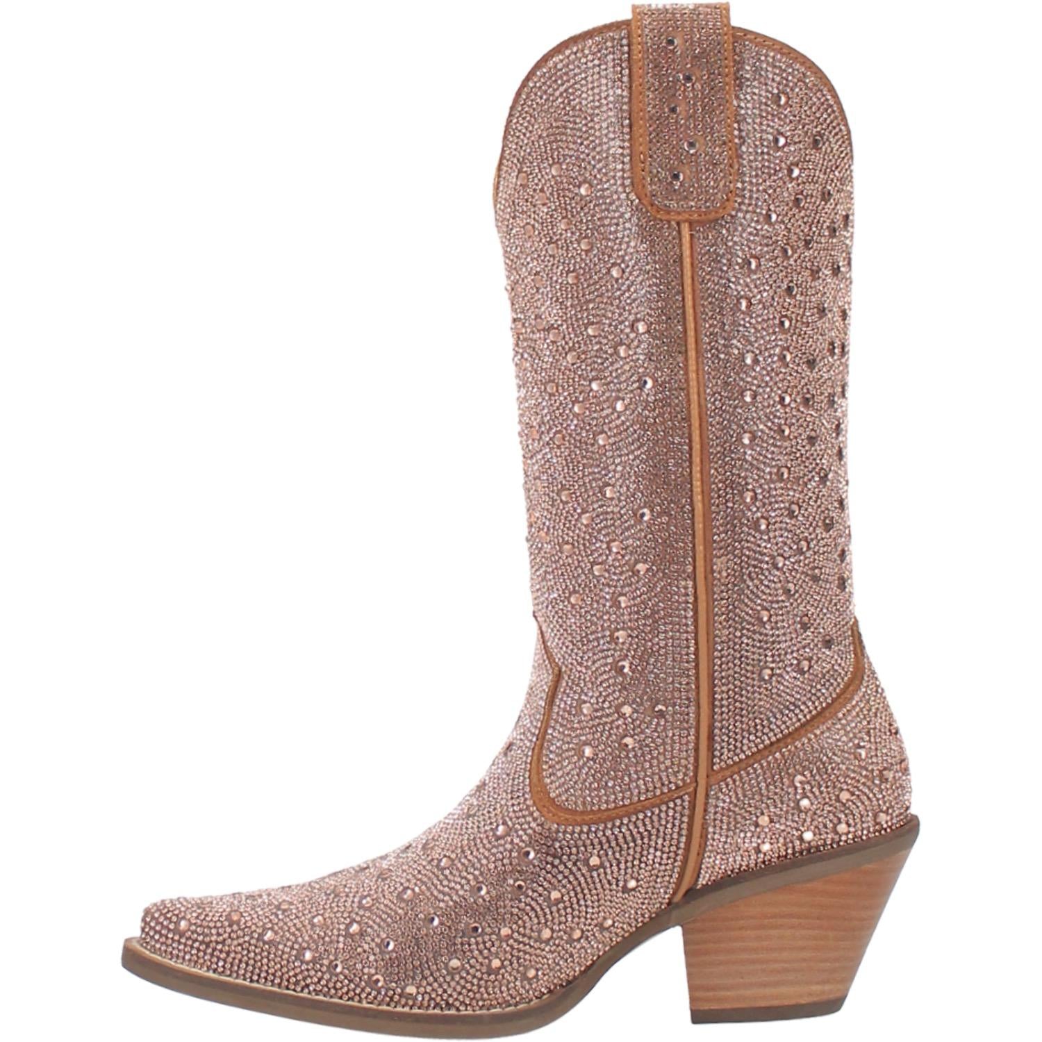 Online Exclusive | Dingo | Silver Dollar Rhinestone Cowboy Boots in Rose Gold **PREORDER - Giddy Up Glamour Boutique