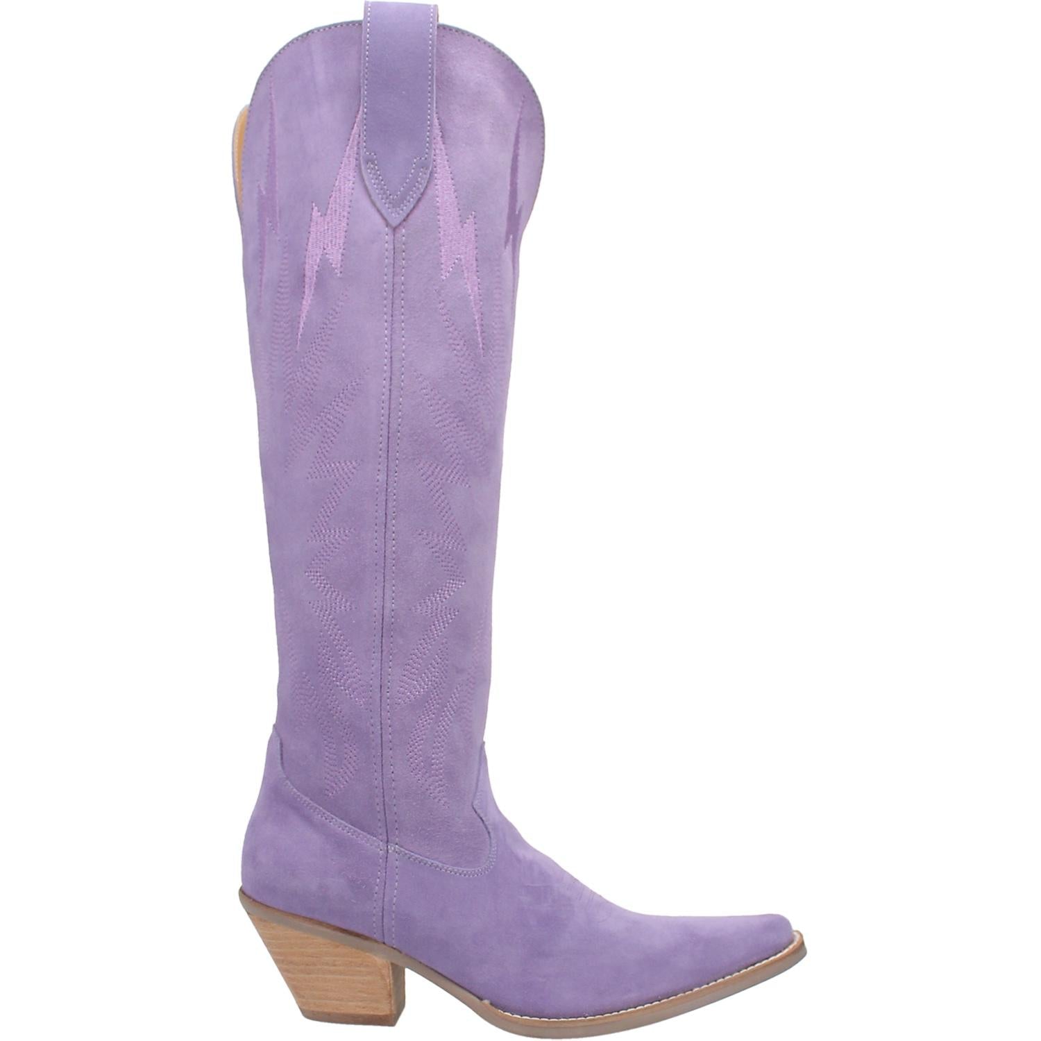 Online Exclusive | Dingo | Thunder Road Suede Leather Cowboy Boots in Periwinkle Purple **PREORDER - Giddy Up Glamour Boutique