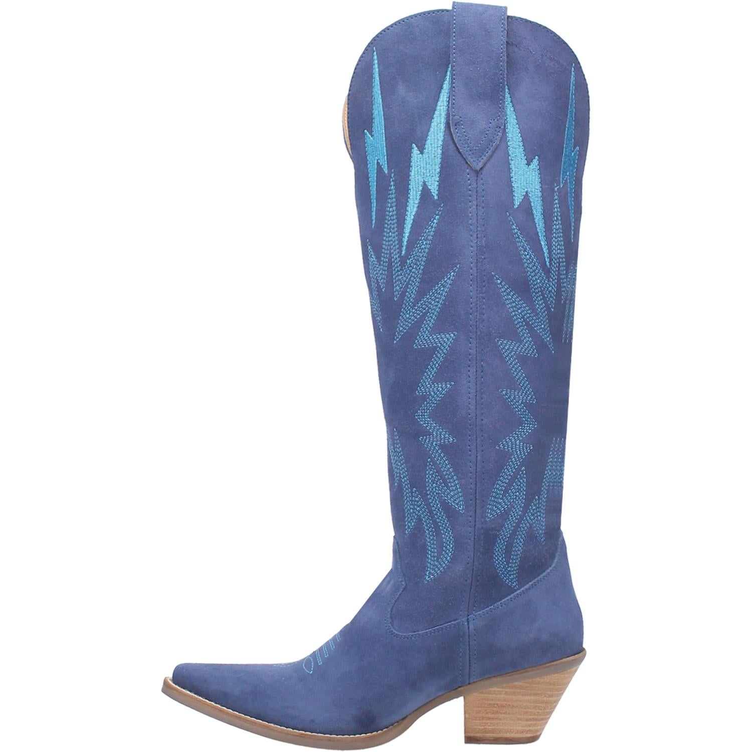 Online Exclusive | Dingo | Thunder Road Suede Leather Cowboy Boots in Blue **PREORDER - Giddy Up Glamour Boutique