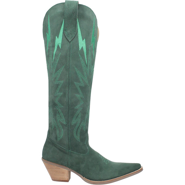Online Exclusive | Dingo | Thunder Road Suede Leather Cowboy Boots in Green **PREORDER