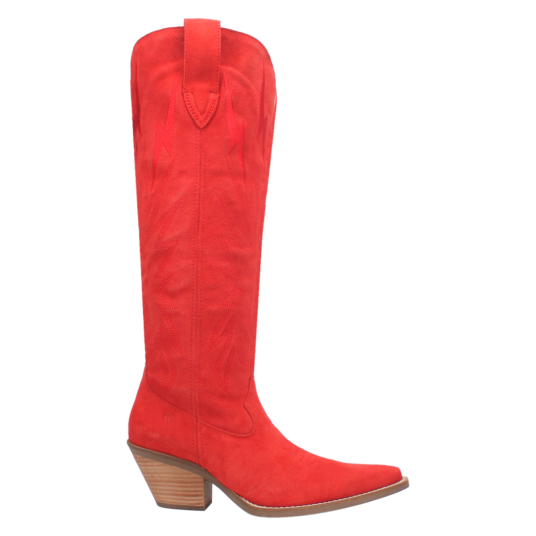 Online Exclusive | Dingo | Thunder Road Suede Leather Cowboy Boots in Red **PREORDER - Giddy Up Glamour Boutique