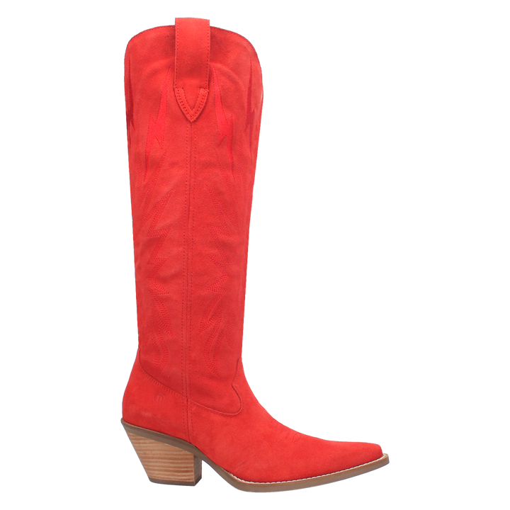 Online Exclusive | Dingo | Thunder Road Suede Leather Cowboy Boots in Red **PREORDER - Giddy Up Glamour Boutique