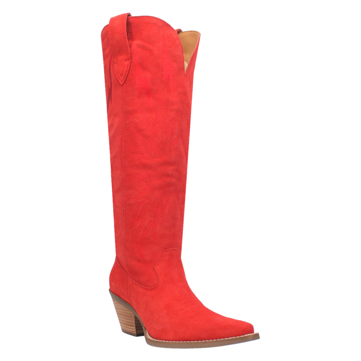 Online Exclusive | Dingo | Thunder Road Suede Leather Cowboy Boots in Red **PREORDER - Giddy Up Glamour Boutique