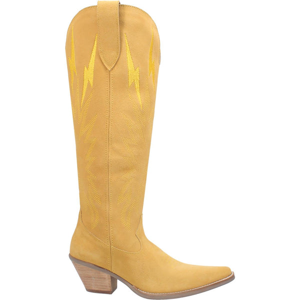 Online Exclusive | Dingo | Thunder Road Suede Leather Cowboy Boots in Mustard Yellow **PREORDER