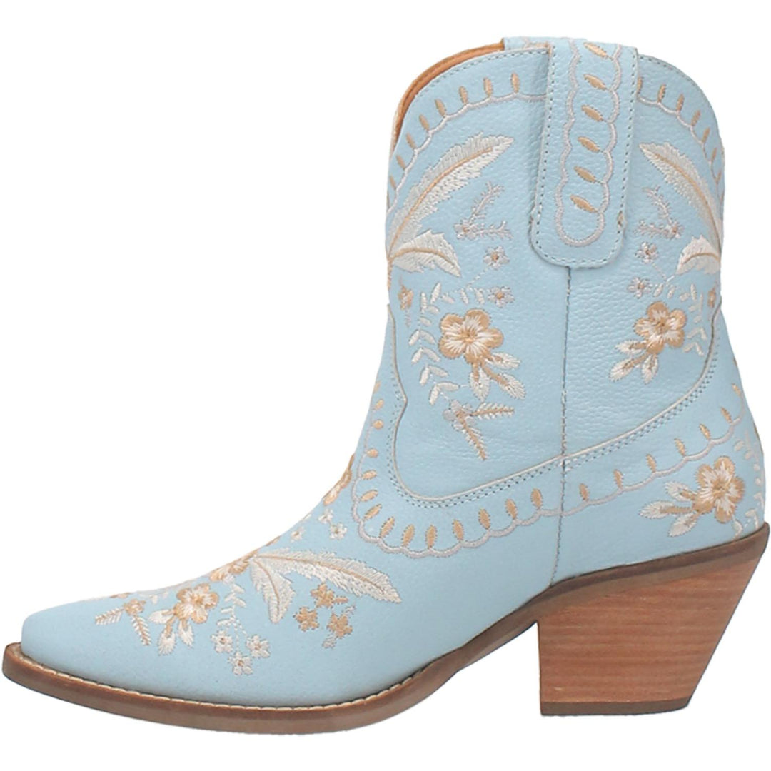 Online Exclusive | Dingo | Primrose Leather Floral Stitch Bootie in Blue  **PREORDER - Giddy Up Glamour Boutique