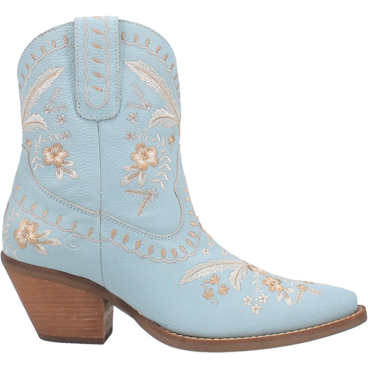 Online Exclusive | Dingo | Primrose Leather Floral Stitch Bootie in Blue  **PREORDER - Giddy Up Glamour Boutique