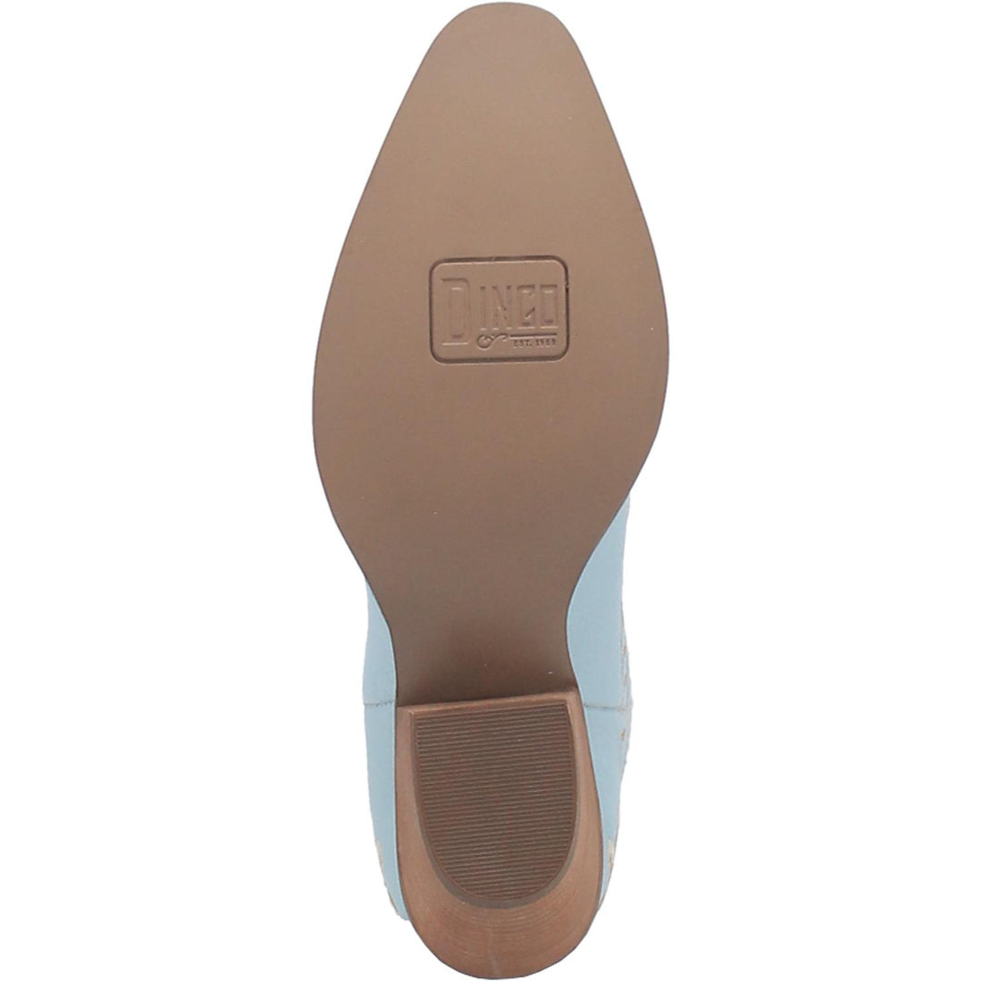 Online Exclusive | Dingo | Primrose Leather Floral Stitch Bootie in Blue  **PREORDER - Giddy Up Glamour Boutique