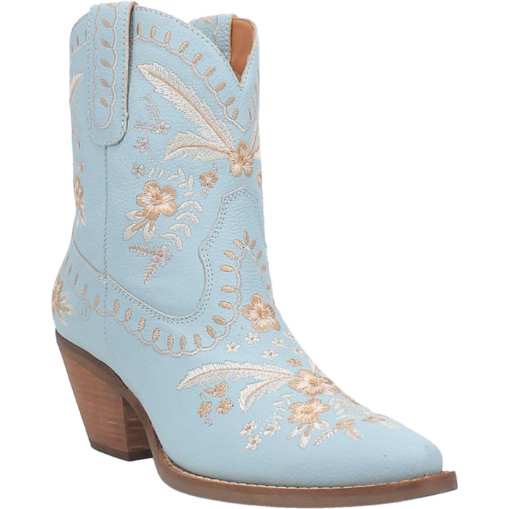 Online Exclusive | Dingo | Primrose Leather Floral Stitch Bootie in Blue  **PREORDER - Giddy Up Glamour Boutique