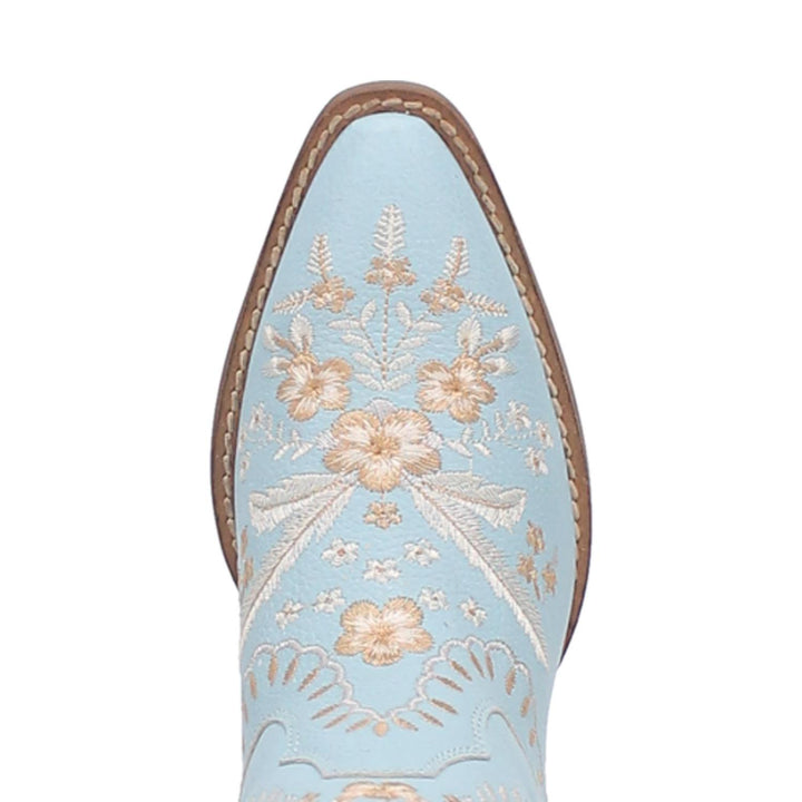 Online Exclusive | Dingo | Primrose Leather Floral Stitch Bootie in Blue  **PREORDER - Giddy Up Glamour Boutique