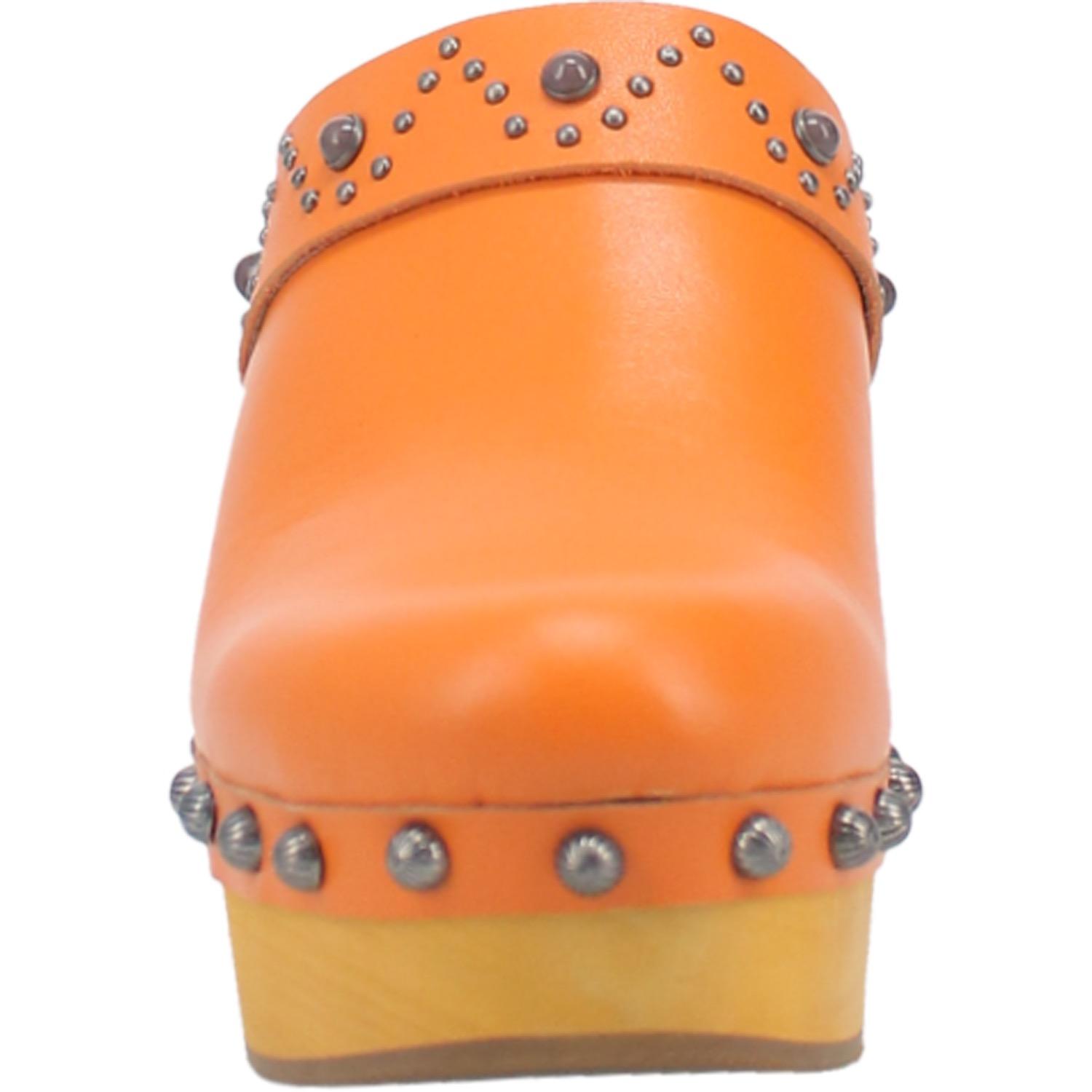 Online Exclusive | Dingo | Deadwood Leather Clog Heels in Orange **PREORDER