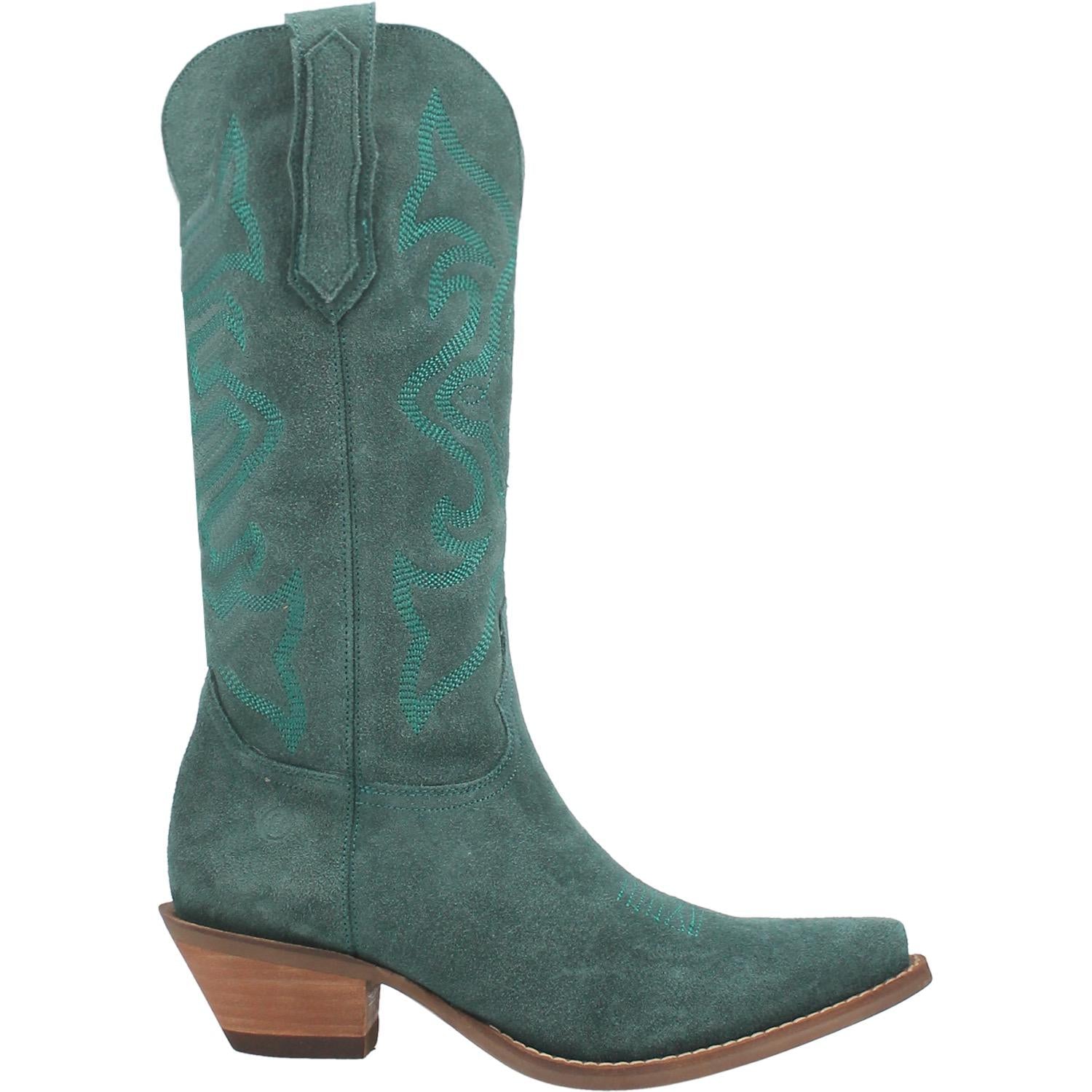 Online Exclusive | Dingo | Out West Suede Cowboy Boots in Green **PREORDER