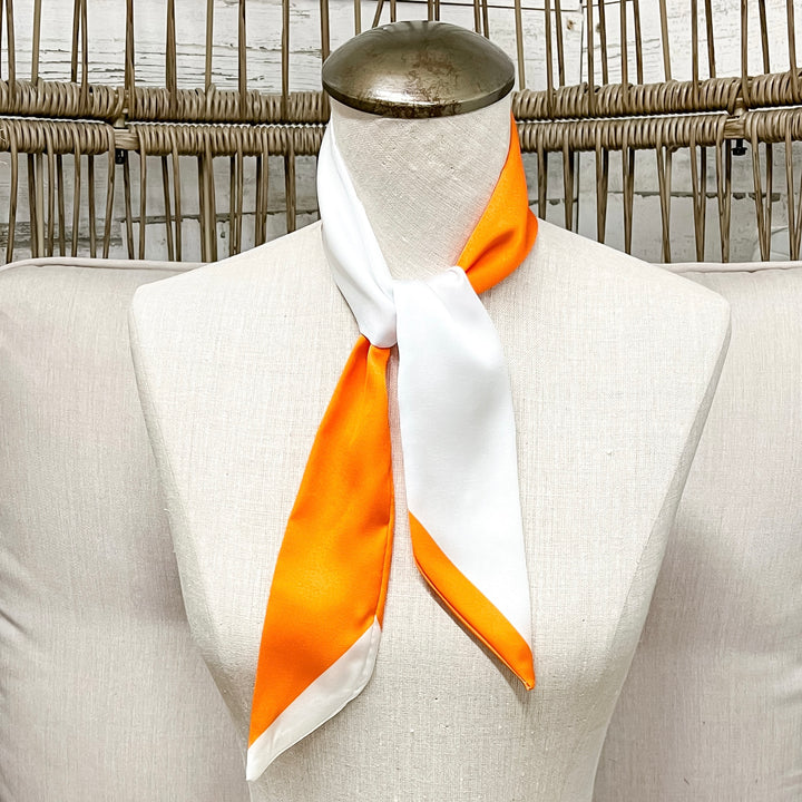Gameday Glam Twilly Scarf in Orange and White