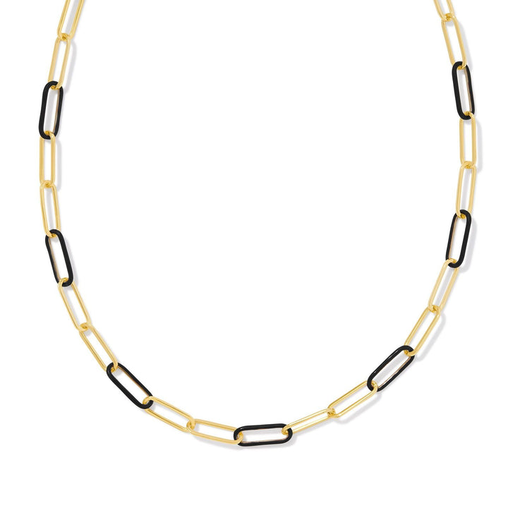 Kendra Scott | Ainsley Gold Convertible Chain Necklace in Black Enamel