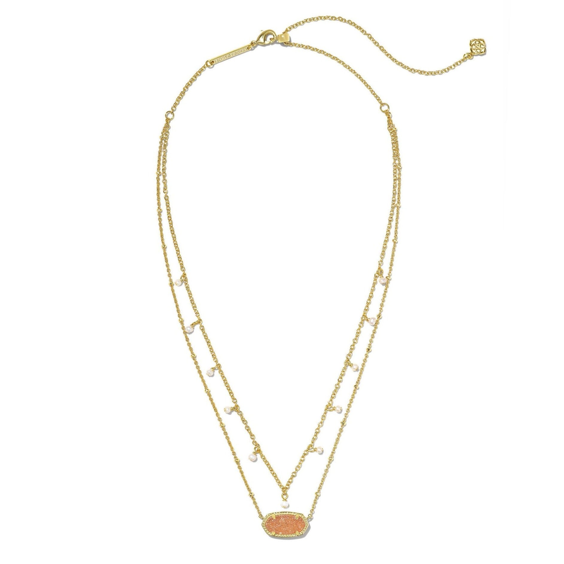 Kendra Scott | Elisa Gold Pearl Multi Strand Necklace in Sand Drusy