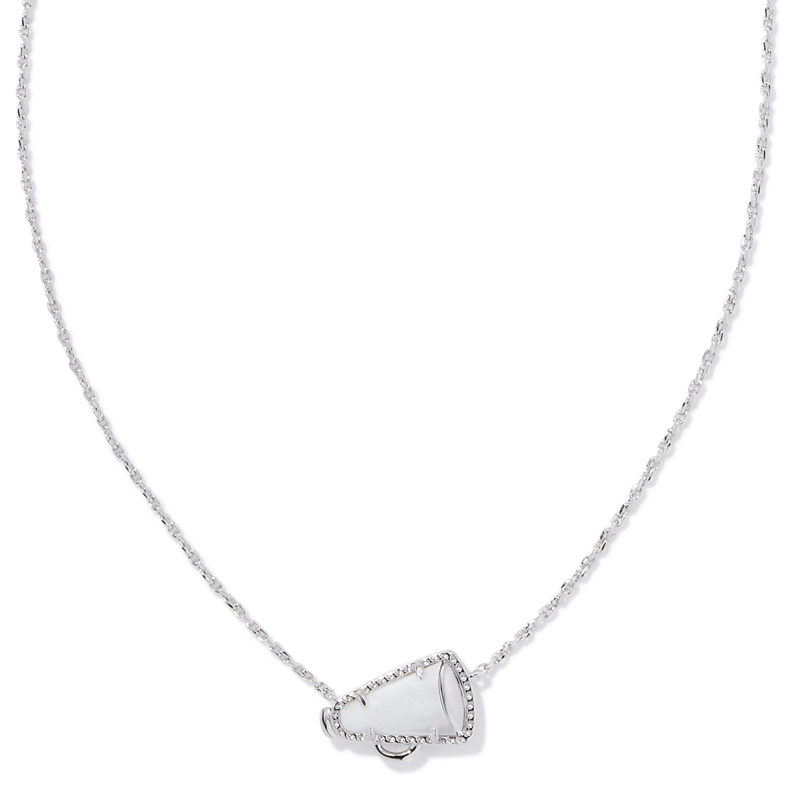 Kendra Scott | Cheer Silver Short Pendant Necklace in White Mother-of-Pearl