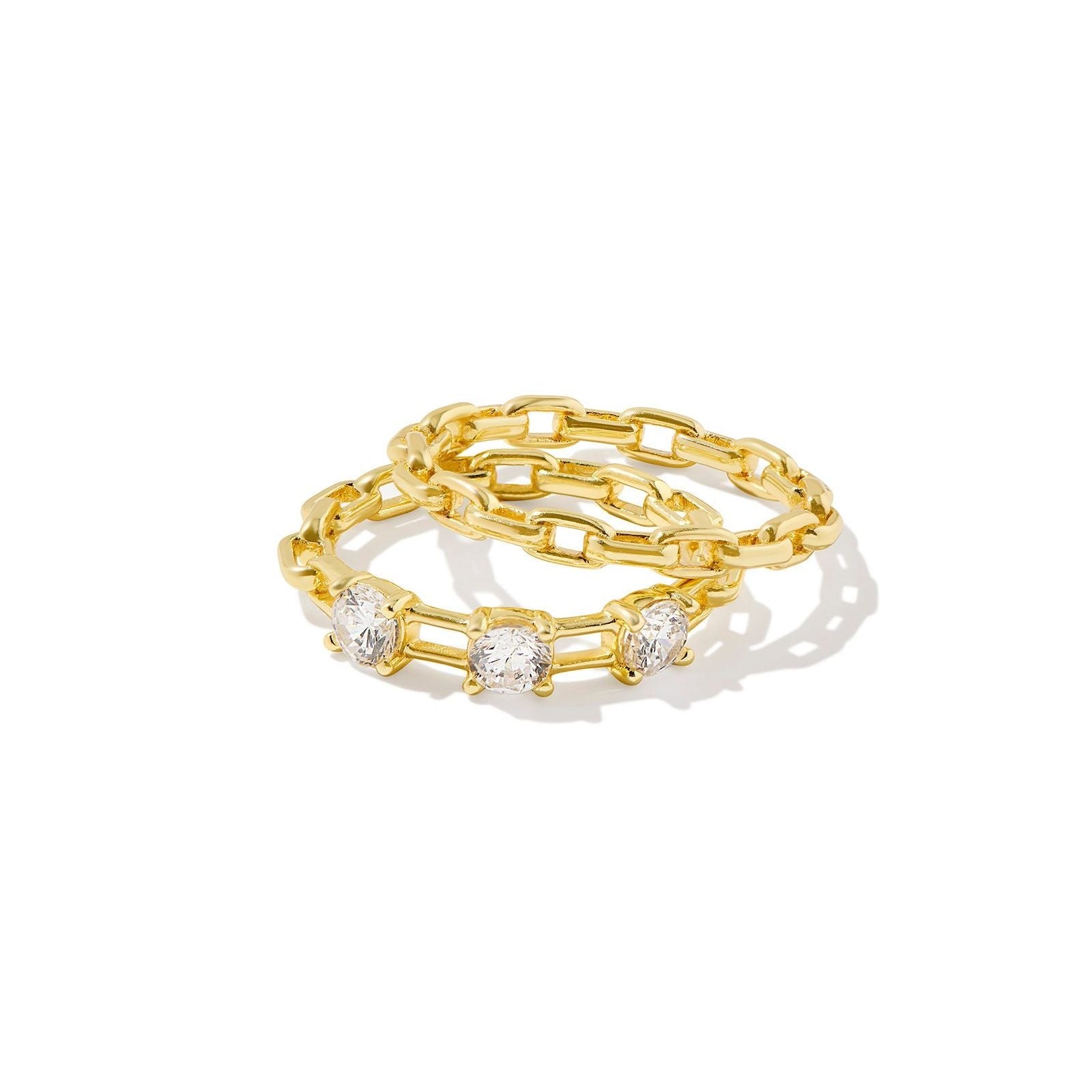 Kendra Scott | Set of Two | Lexi Gold Ring Set in White Crystal