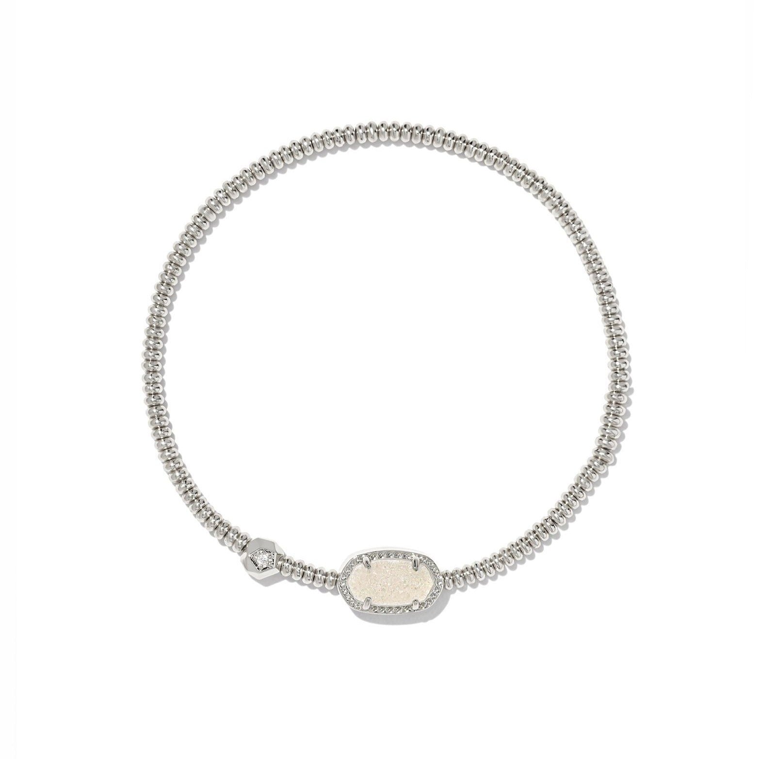 Kendra Scott | Grayson Silver Stretch Bracelet in Iridescent Drusy