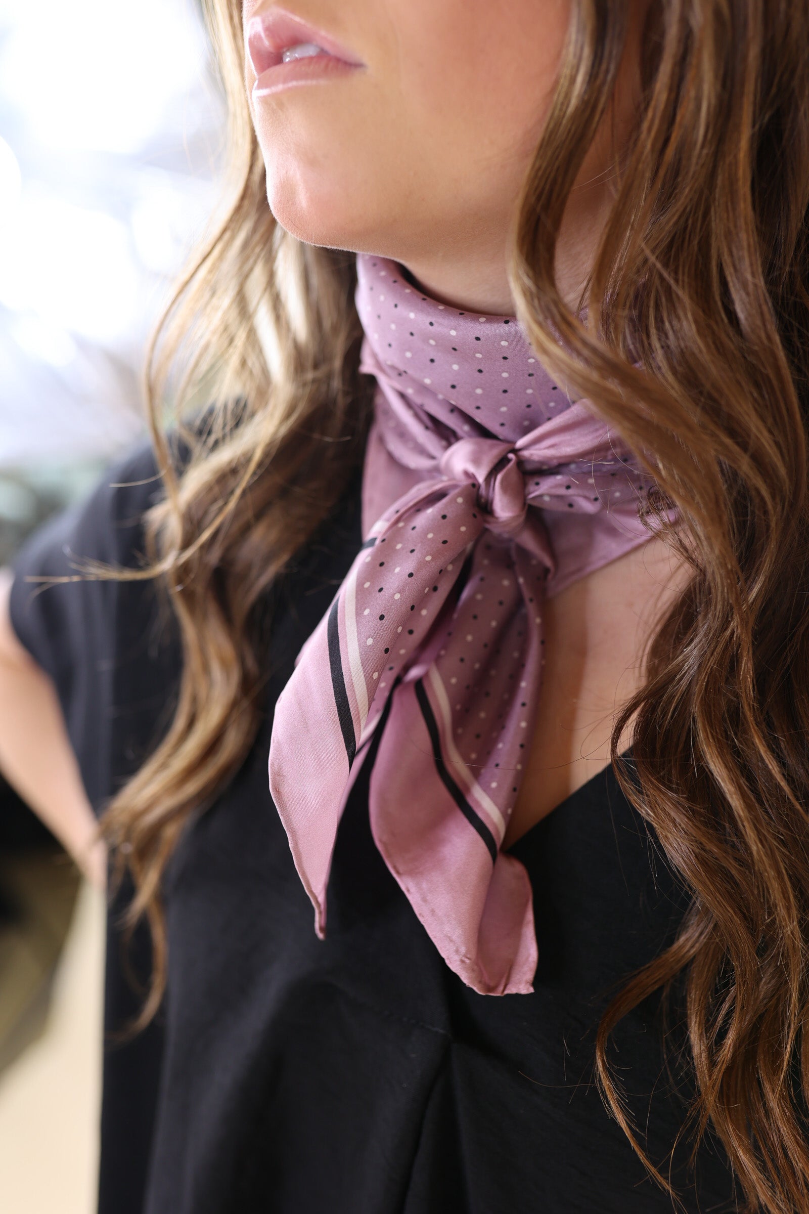 Cowboy Polka Dot Wild Rag in Mauve - Giddy Up Glamour Boutique