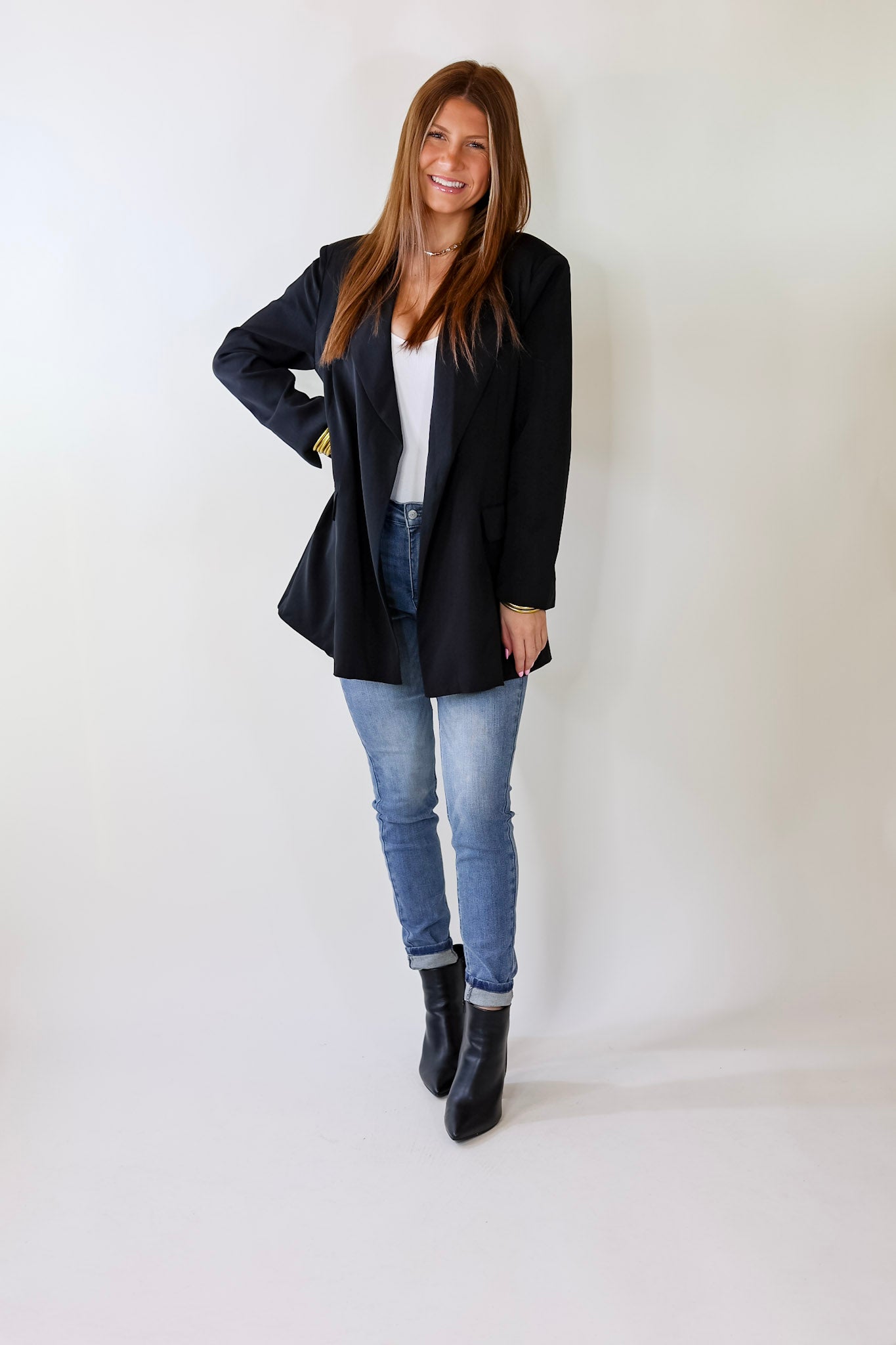 I'll Be Your Favorite Long Sleeve Blazer in Black