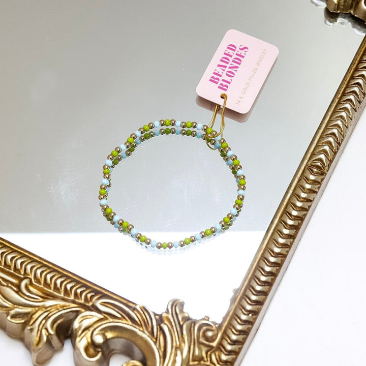 Beaded Blondes | Lime Green and Powder Blue Demi Bracelet