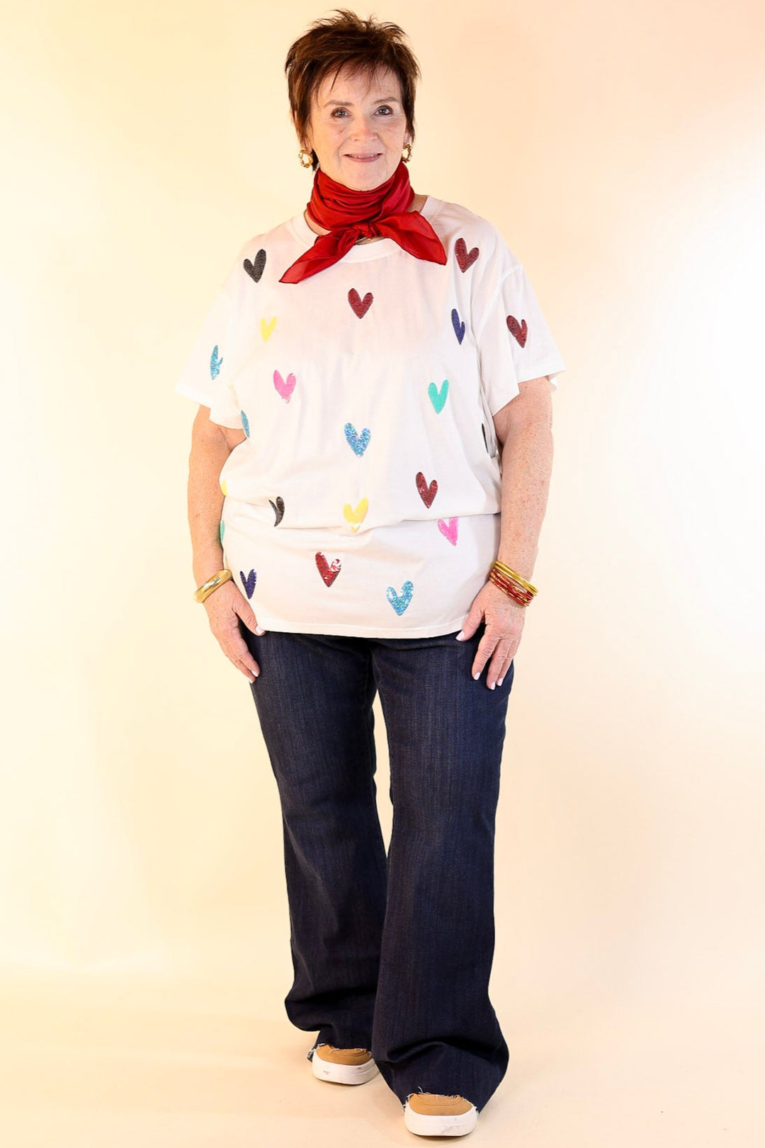 Queen Of Sparkles | Charm Me Multi-Colored Sequin Top in White