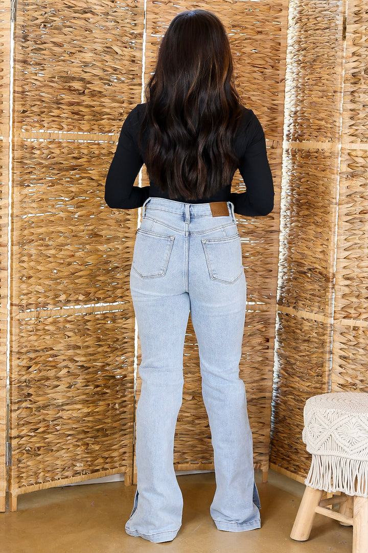 Judy Blue | The Perfect Pair Slim Bootcut Jean with Side Slit in Light Wash