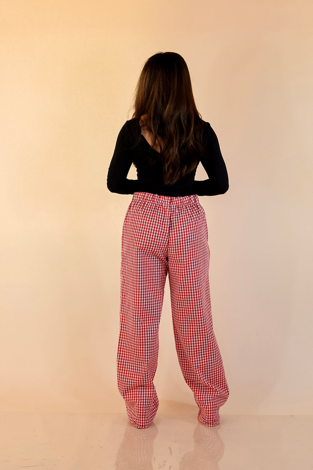 Simply Southern | Naturally Cool Gingham Checkered Print Boxer Pants in Red
