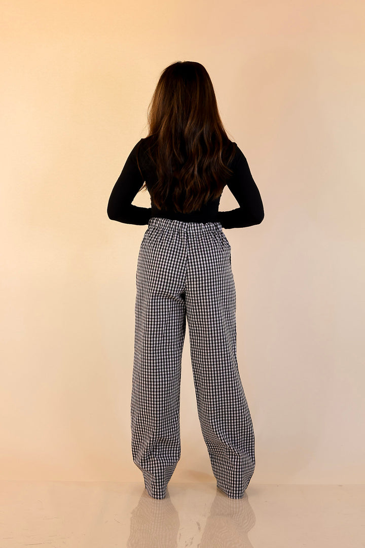 Simply Southern | Naturally Cool Gingham Checkered Print Boxer Pants in Black