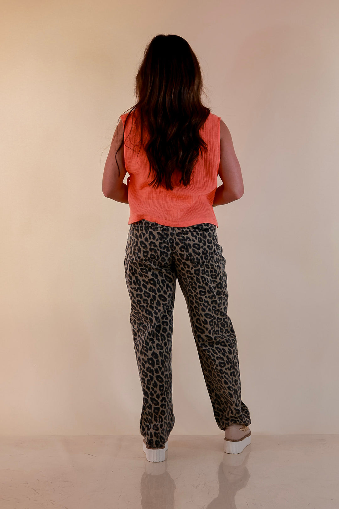 Tie it Together Sleeveless Linen Tank Top with Side Tie Detail in Coral Orange