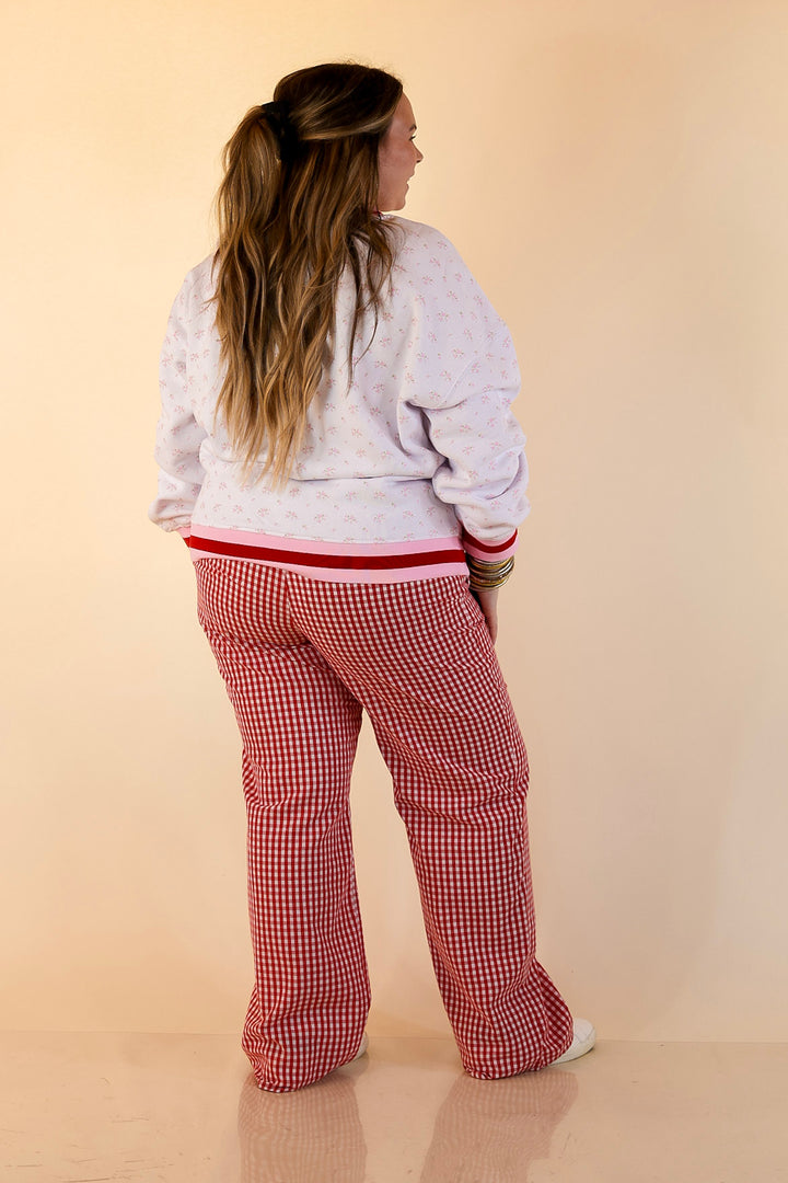 Simply Southern | Holiday Cheer Club Fa La La Floral Varsity Sweatshirt in Ivory