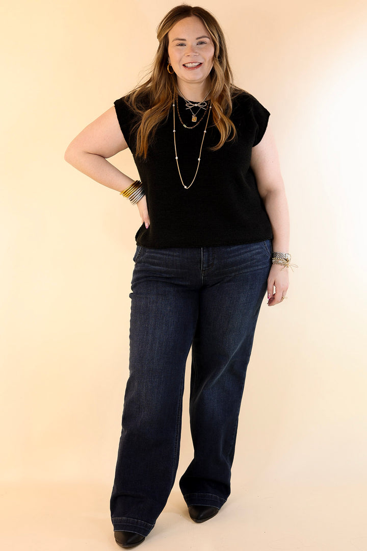 Judy Blue | Right on Trend Double Button Fly Wide Leg Trouser Jean in Dark Wash