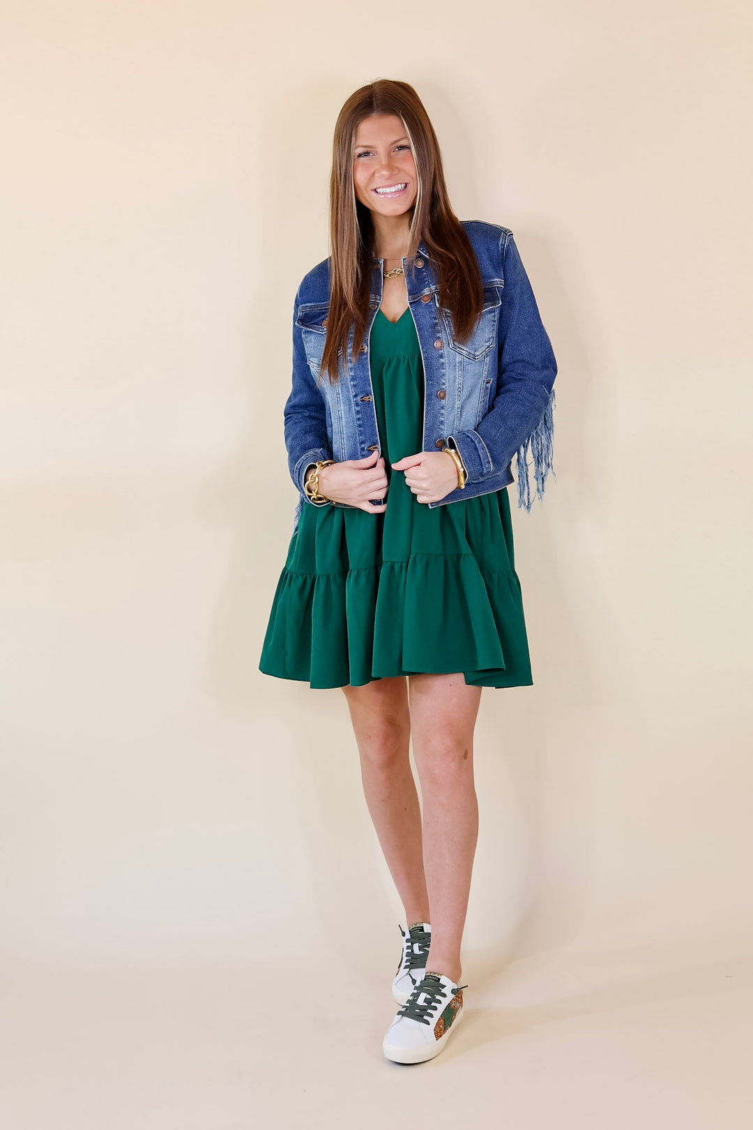 Judy Blue | At The Top Frayed Denim Fringe Jacket in Medium Wash - Giddy Up Glamour Boutique