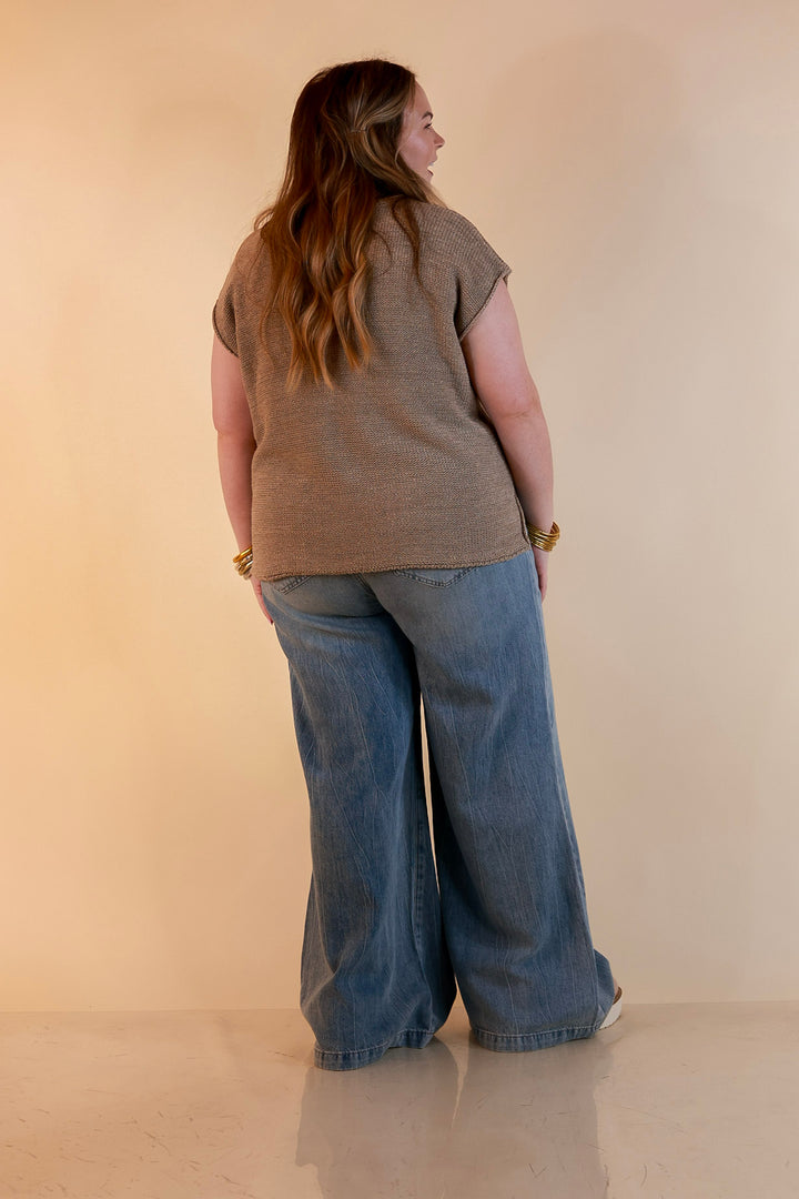 Judy Blue | Easy Does It Wide Leg Palazzo Featherweight Elastic Waistband Jeans in Medium Wash
