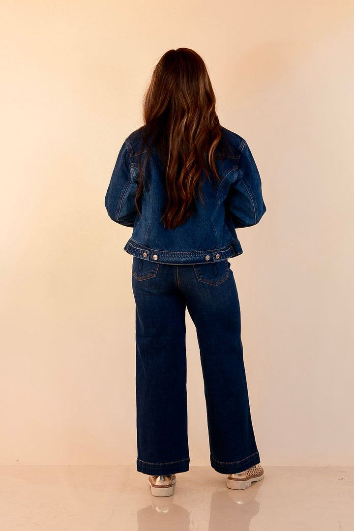 Judy Blue | The Go-To Layer Rigid Magic Classic Denim Jacket in Dark Indigo Wash