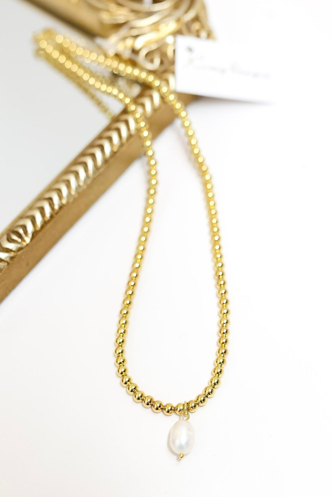 Kinsey Designs | Reed Beaded Pearl Pendant Necklace in Gold
