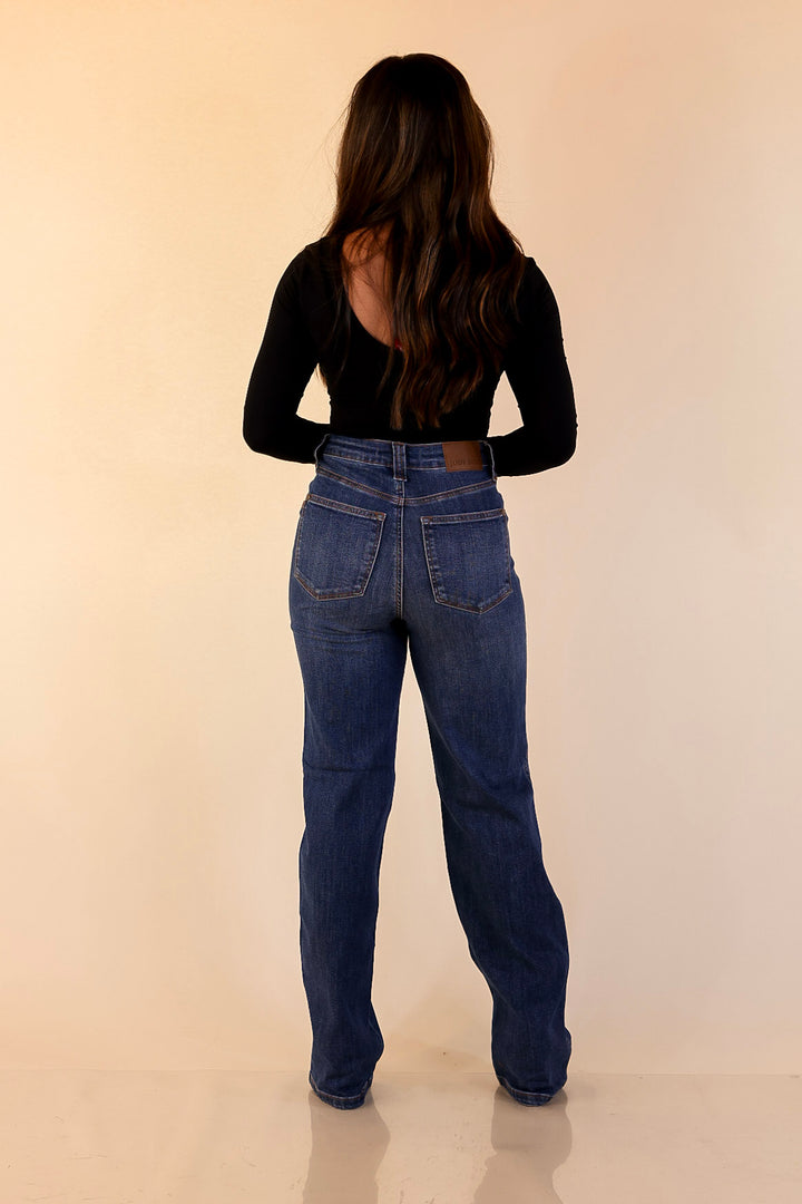 Judy Blue | Perfect Foundation Tummy Control Straight Leg Jean in Medium Wash