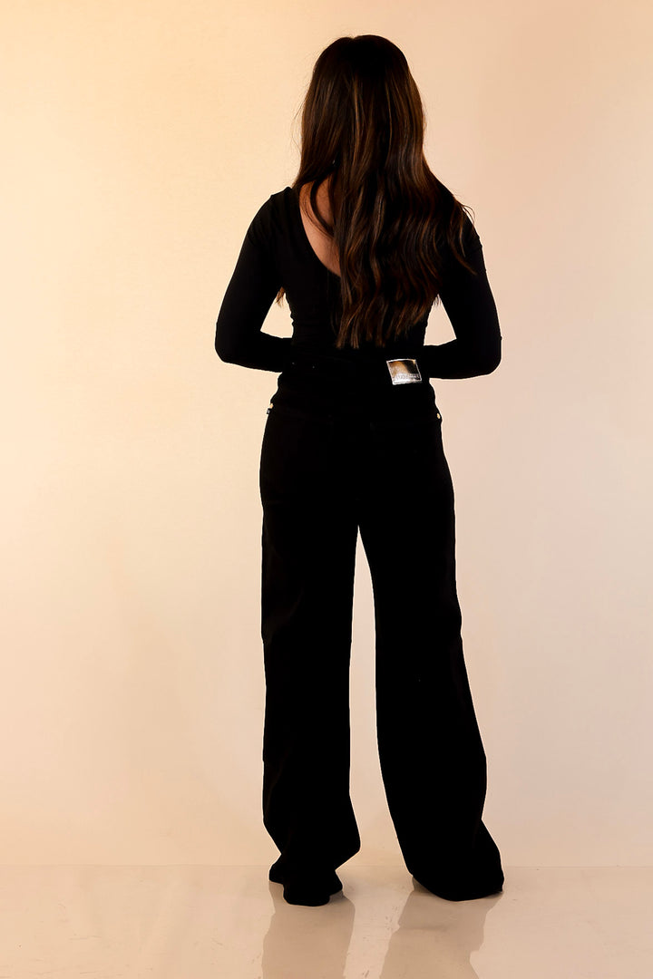 Judy Blue | Polished Perspective Retro Wide Leg Jean in Black