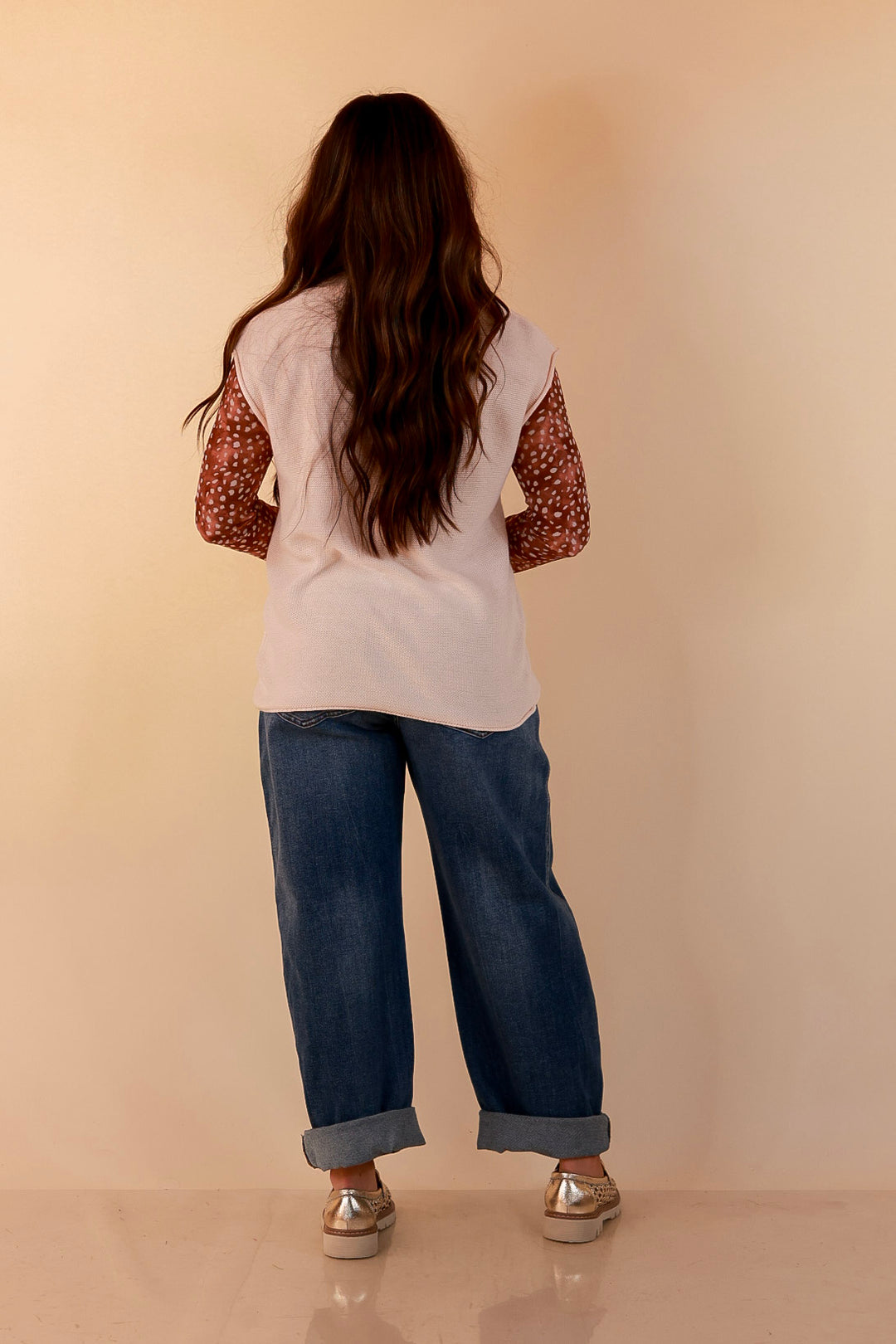 Always a Favorite Crew Neck Front Seam Sweater Knit Top in Ivory