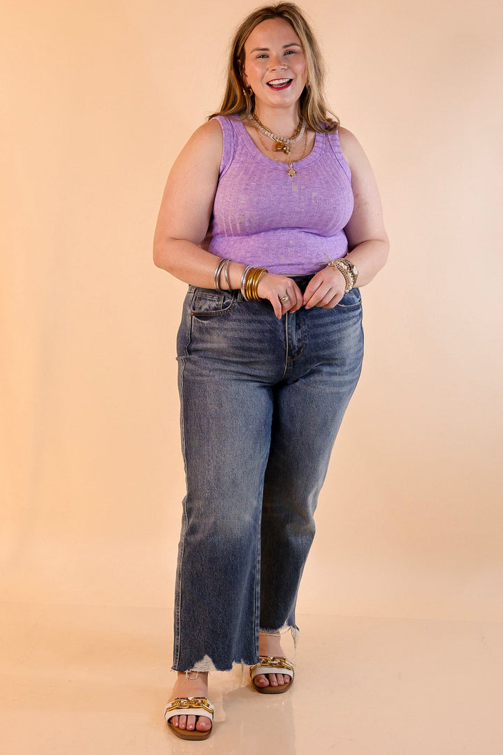 Summer Essential Cropped Sleeveless Top in Lavender Purple