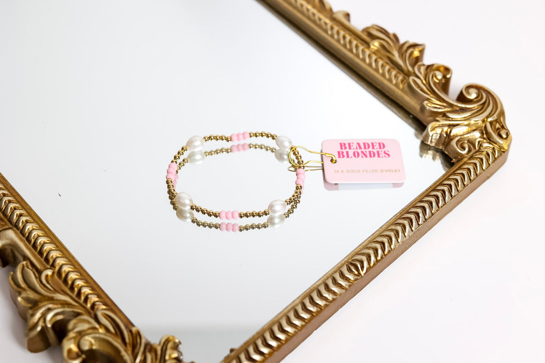Beaded Blondes | Light Pink Pearl Poppi Bracelet