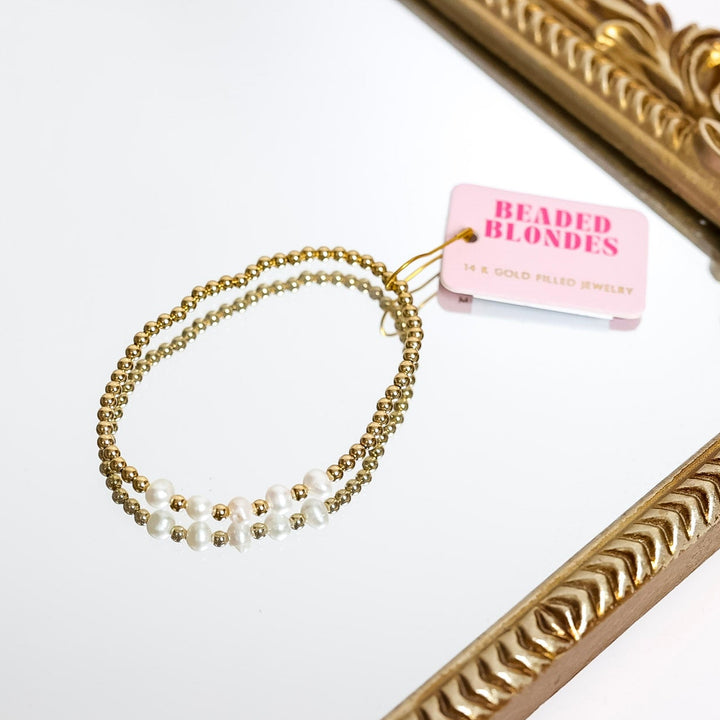 Beaded Blondes | Tatum Pearl Bracelet in Gold