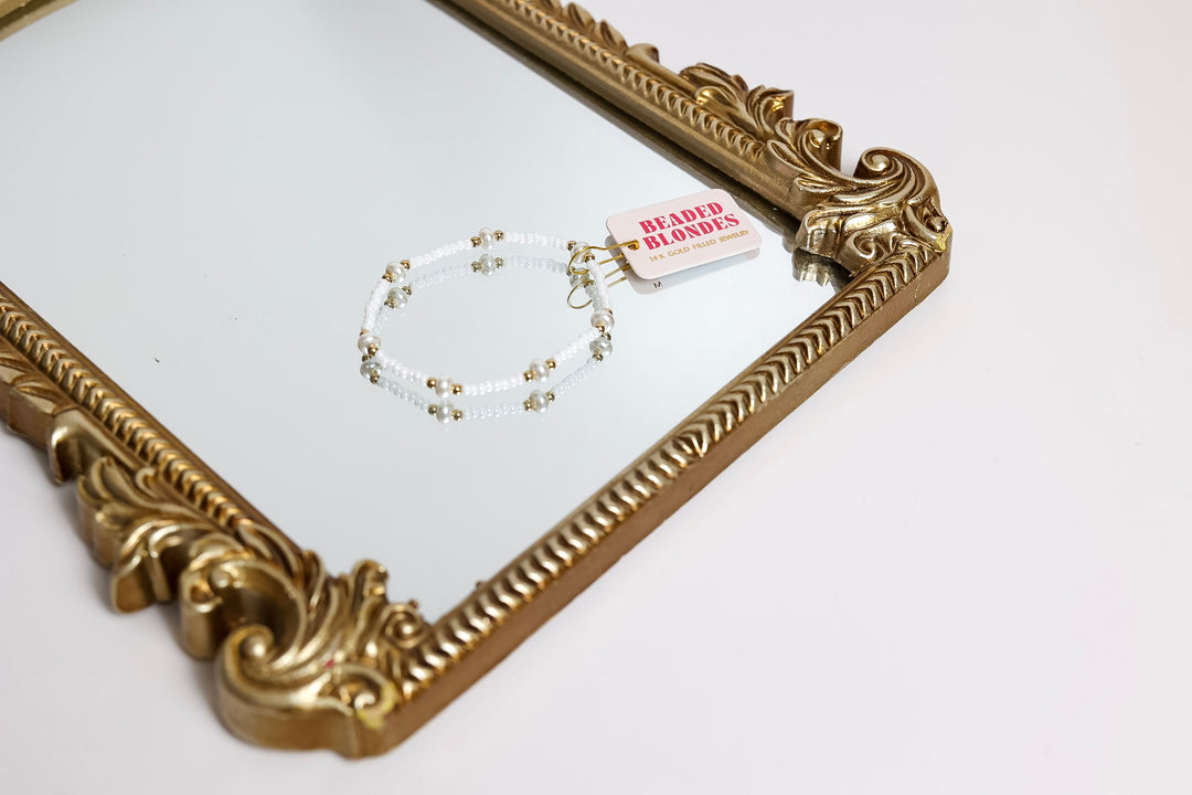 Beaded Blondes | Luster White Pearl Bracelet