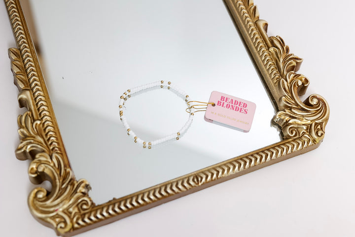 Beaded Blondes | White Sparkle Bracelet