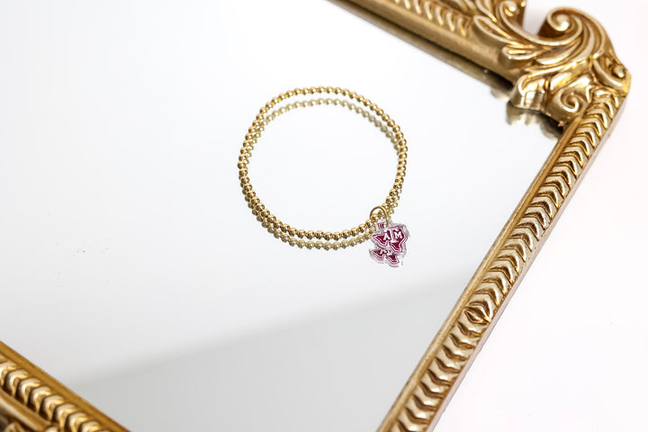 Beaded Blondes | Texas A&M Charm Bracelet
