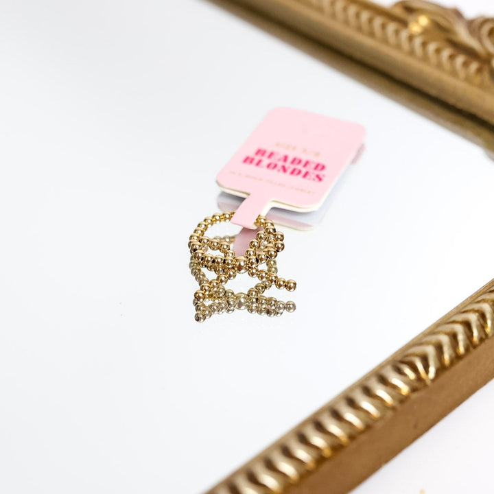 Beaded Blondes | Gold Beaded Bow Ring