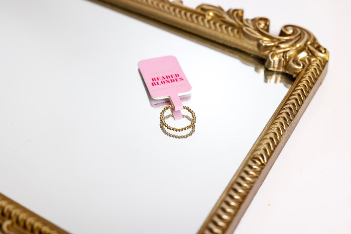 Beaded Blondes | Lexi 2MM Beaded Band Ring in Gold